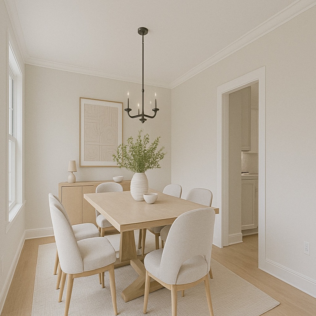 Staged dining room